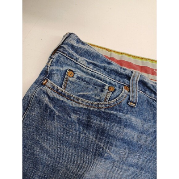 Guess Shorts Blue Denim Cut Off Women's Sz 34 Distressed Embroidery Pockets - Picture 3 of 10